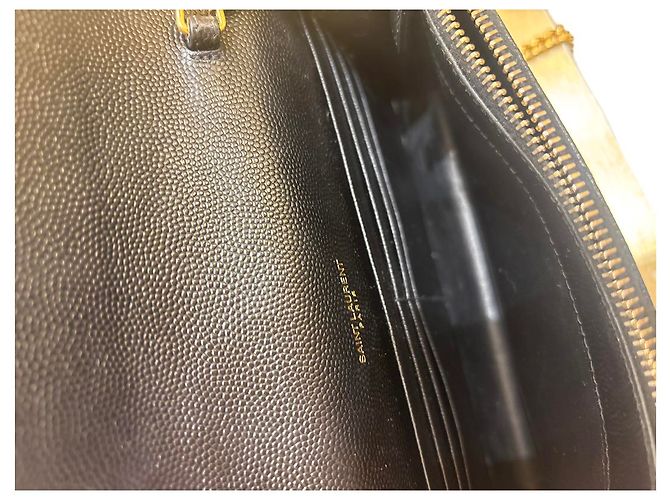 Autre Marque Saint Laurent Cassandre envelope Leather 22 Preto - vista 5