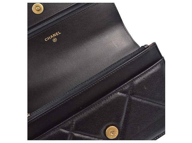 Chanel 19 Klapptasche aus gestepptem Lammleder Schwarz - Ansicht 4