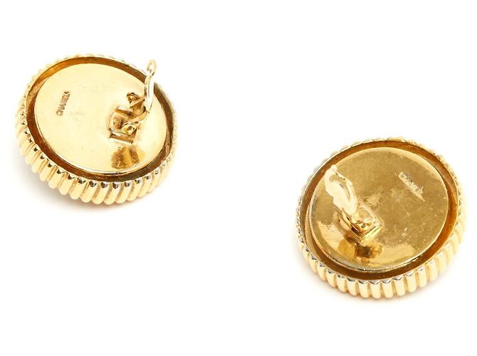 Chanel Vintage Clip-Ohrringe Gold-Optik Perle 80er Jahre - Ansicht 2