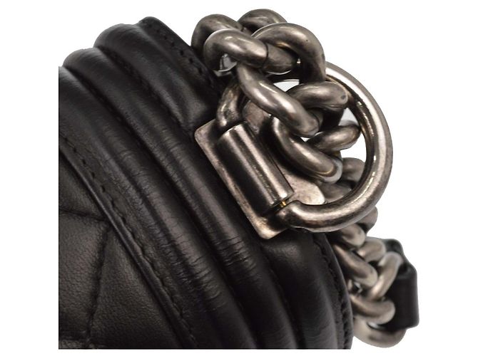 Chanel Boy Flap Quilted Lambskin Old Medium Schwarz - Ansicht 7