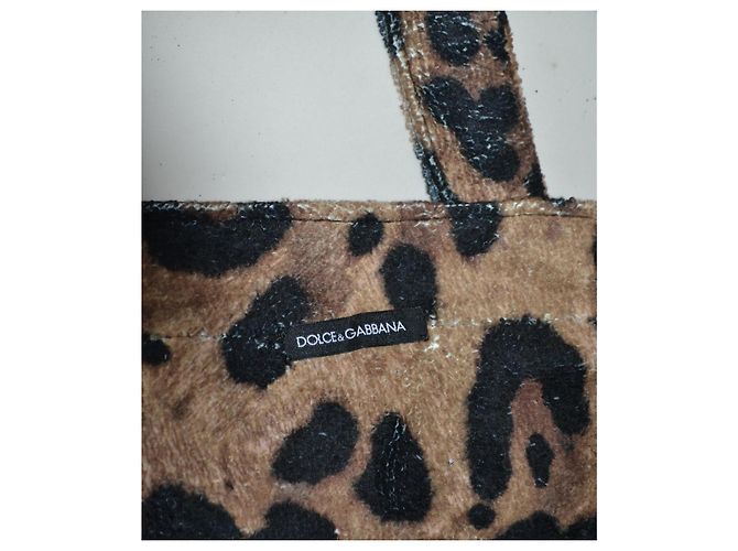 Borsa Tote Dolce & Gabbana Stampa Leopardata in Cotone Marrone Stampa leopardo - vista 2