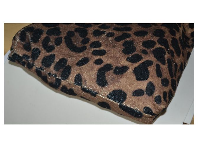 Borsa Tote Dolce & Gabbana Stampa Leopardata in Cotone Marrone Stampa leopardo - vista 4