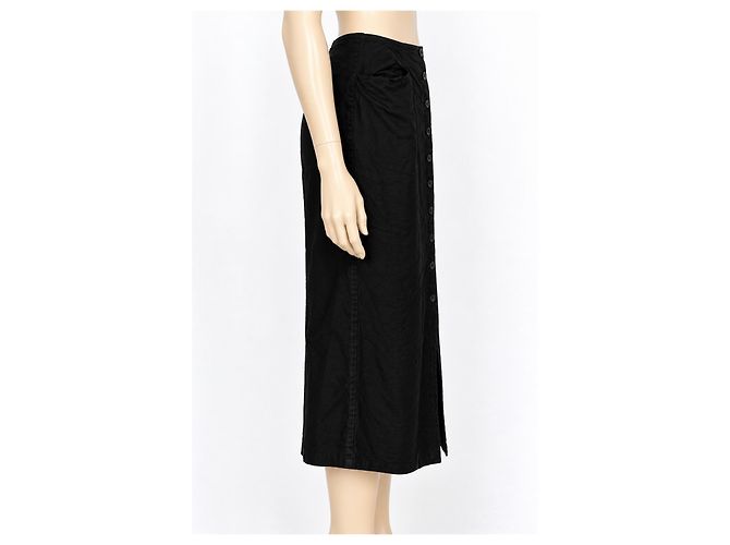 Falda midi Kenzo Paris de mezcla de lino negra Negro - vista 3