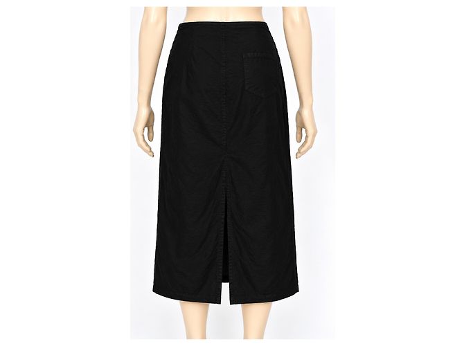 Falda midi Kenzo Paris de mezcla de lino negra Negro - vista 4