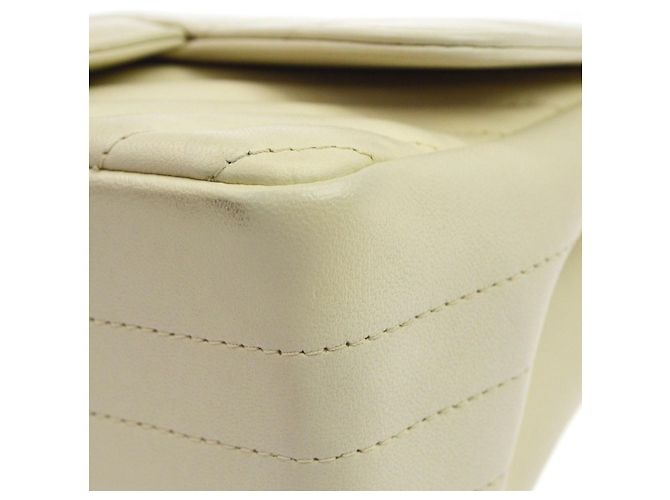 Chanel Classic Single Flap Chevron Lambskin Mini Beige - vista 7
