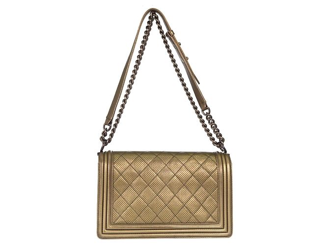 Chanel Boy Flap Quilted Perforated Lambskin Large Golden - Ansicht 2