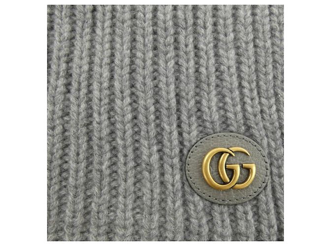 Stola Gucci in lana e cashmere Double G Marrone - vista 4