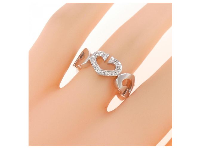 Cartier C Heart 1P Diamond Band Ring Golden - Ansicht 5