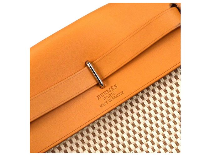 Hermès Hermes Herbag Toile and Leather TPM Beige - vista 4