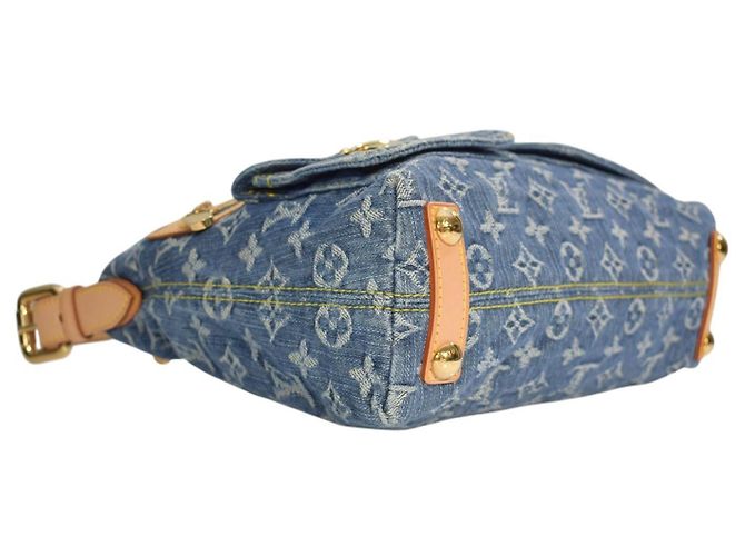 Louis Vuitton Borsa Baggy PM Denim Monogram Blu Monogramma - vista 12