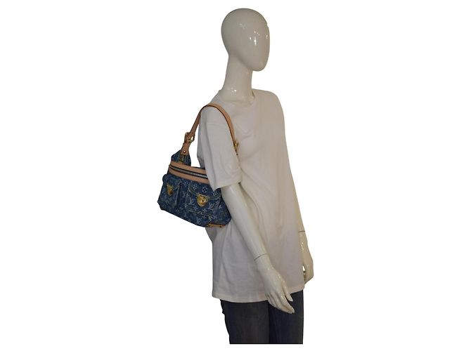 Louis Vuitton Borsa Baggy PM Denim Monogram Blu Monogramma - vista 18