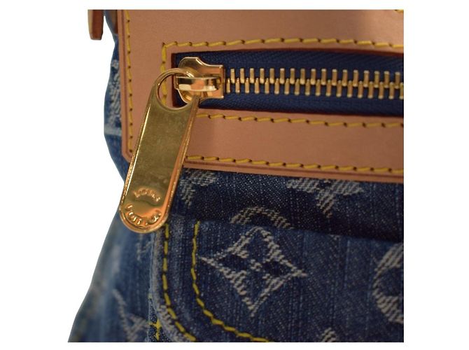 Louis Vuitton Borsa Baggy PM Denim Monogram Blu Monogramma - vista 5