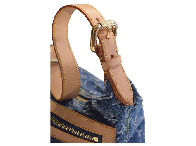 Louis Vuitton Borsa Baggy PM Denim Monogram Blu Monogramma - vista 6