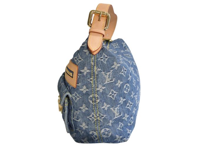 Louis Vuitton Borsa Baggy PM Denim Monogram Blu Monogramma - vista 7