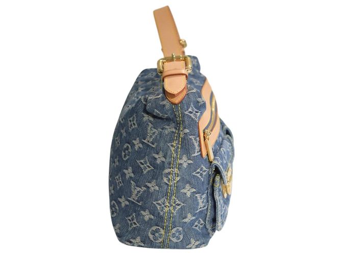 Louis Vuitton Borsa Baggy PM Denim Monogram Blu Monogramma - vista 8