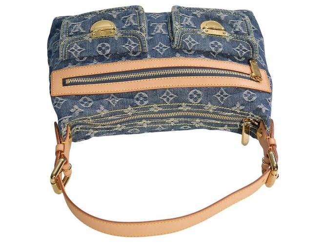 Louis Vuitton Borsa Baggy PM Denim Monogram Blu Monogramma - vista 9