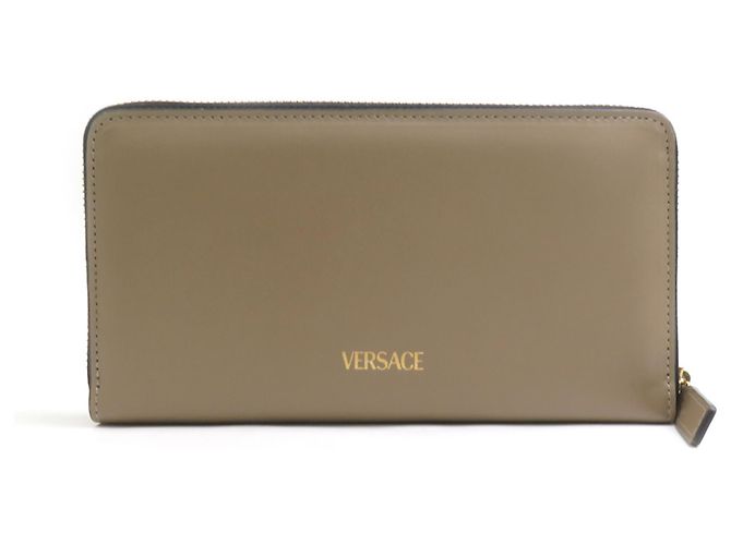 Portafoglio lungo Versace in pelle grigiastra Grigio - vista 2