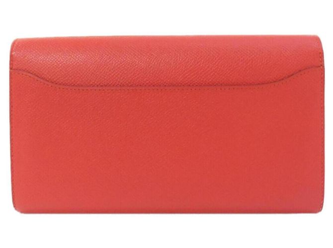 Hermès Cartera larga Hermes Constance en piel Epsom roja - vista 2