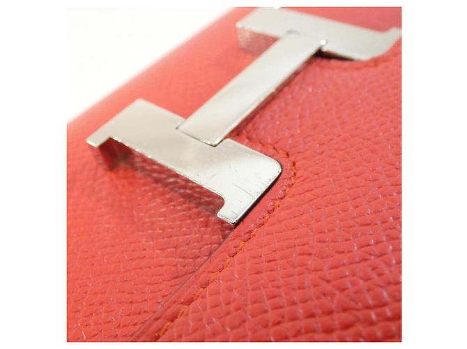 Hermès Cartera larga Hermes Constance en piel Epsom roja - vista 4