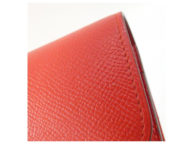 Hermès Cartera larga Hermes Constance en piel Epsom roja - vista 6
