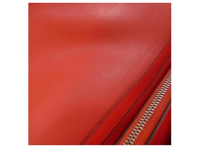 Hermès Cartera larga Hermes Constance en piel Epsom roja - vista 9