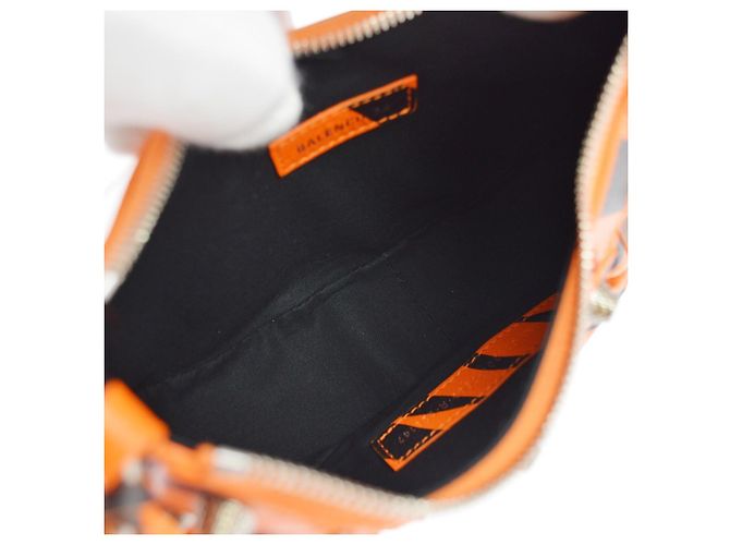Balenciaga Le Cagole Giant Studs Printed Leather XS Arancione - vista 3