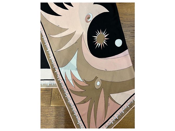 Vestido Asimétrico Emilio Pucci de Seda y Viscosa con Estampado Castaño Negro Rosa - vista 8