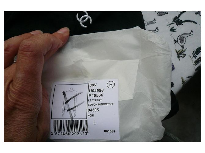 Chanel Langarm-T-Shirt schwarz mit Logo - Ansicht 3