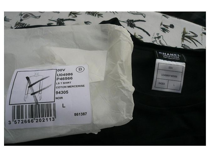 Chanel Langarm-T-Shirt schwarz mit Logo - Ansicht 4