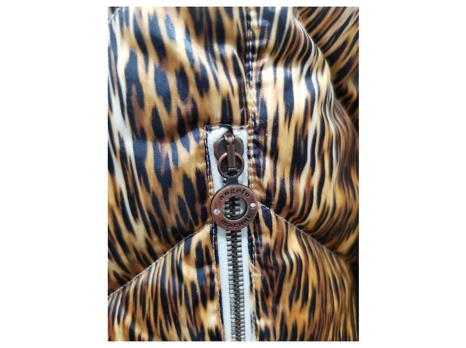 Autre Marque Chaqueta de Plumón Angelo Marani Estampado Leopardo con Piel de Zorro Castaño Blanco Estampado de leopardo - vista 4