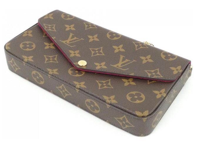 Pochette Félicie Borsa a tracolla Louis Vuitton Monogram Pochette Felicie Marrone - vista 3
