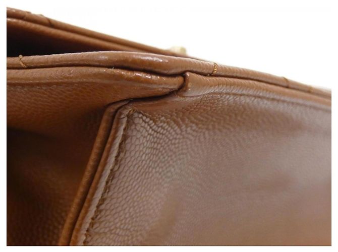 Borsa a tracolla Chanel AS4169 in pelle di vitello martellata marrone - vista 3