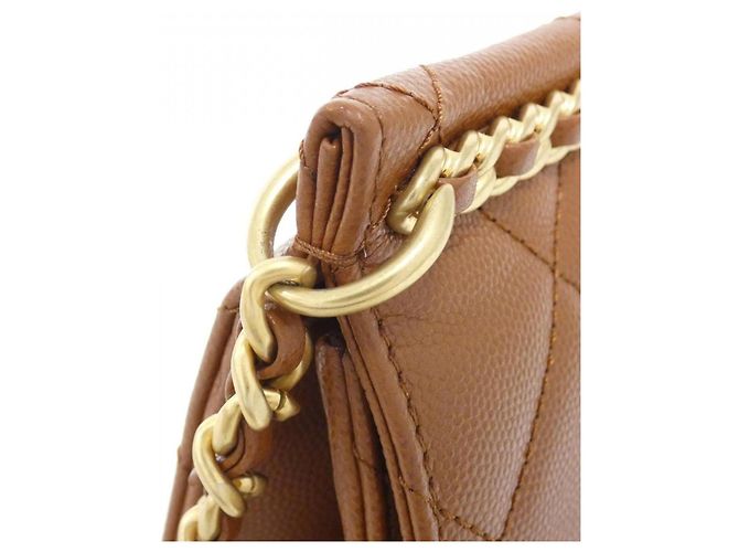Borsa a tracolla Chanel AS4169 in pelle di vitello martellata marrone - vista 5