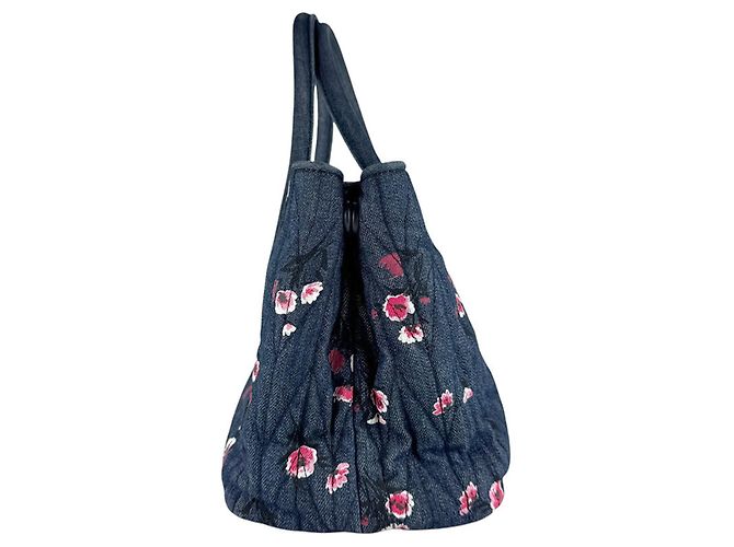 Borsa a mano/Borsa a tracolla Miu Miu in denim Rosa Blu navy - vista 2