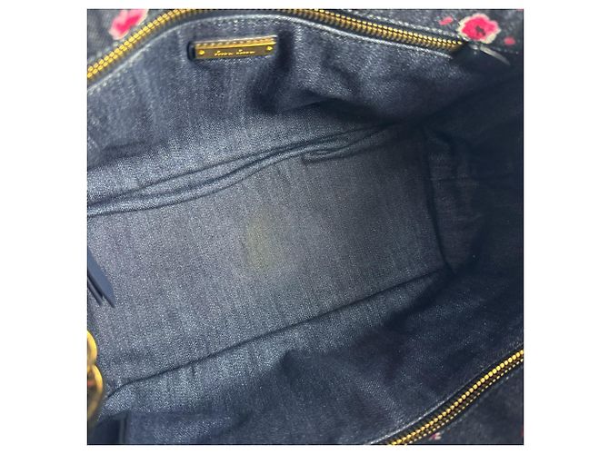 Borsa a mano/Borsa a tracolla Miu Miu in denim Rosa Blu navy - vista 5