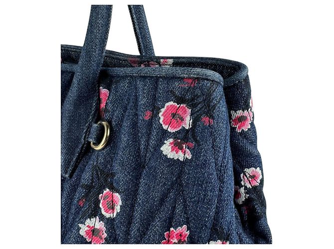 Borsa a mano/Borsa a tracolla Miu Miu in denim Rosa Blu navy - vista 7