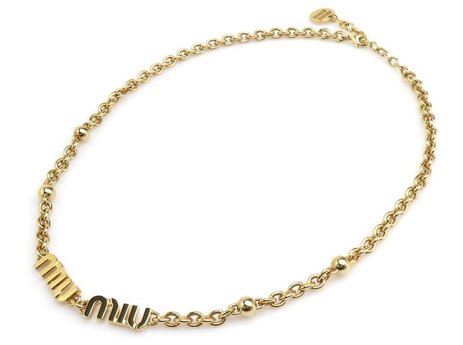 Collana in metallo dorato Miu Miu D'oro - vista 10