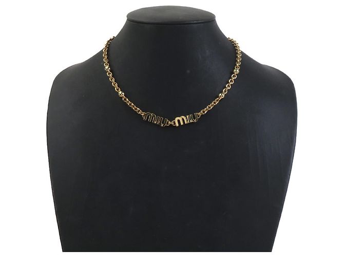 Collana in metallo dorato Miu Miu D'oro - vista 11