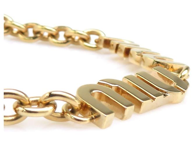 Collana in metallo dorato Miu Miu D'oro - vista 2