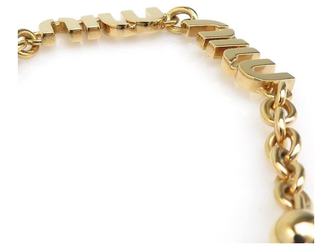 Collana in metallo dorato Miu Miu D'oro - vista 3