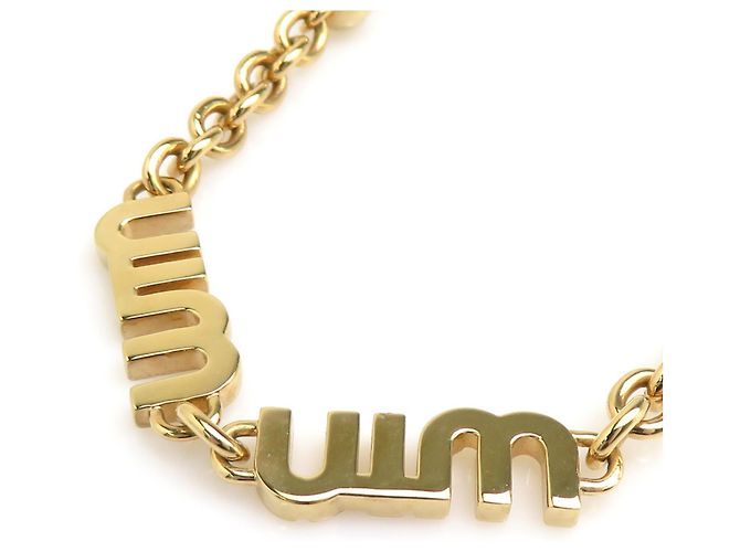 Collana in metallo dorato Miu Miu D'oro - vista 4