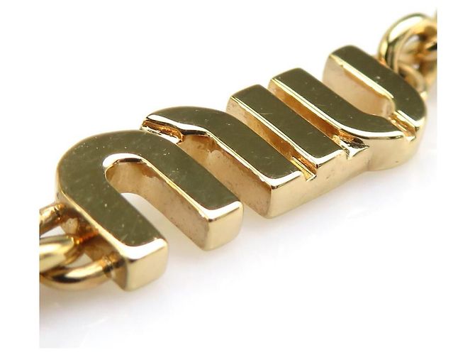 Collana in metallo dorato Miu Miu D'oro - vista 8
