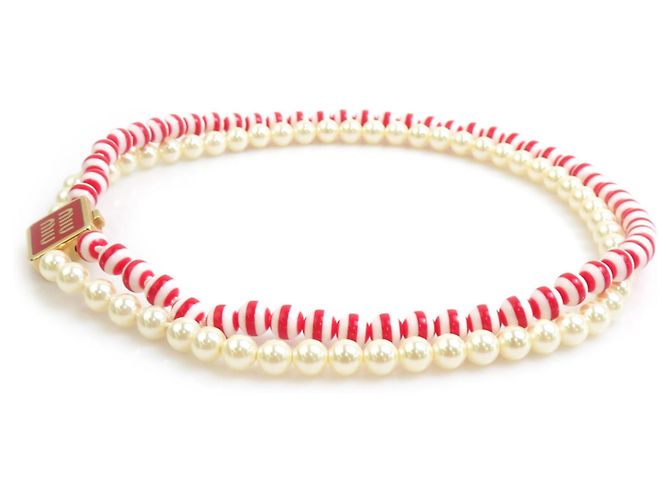 Miu Miu Choker in Rot und Weiß - Ansicht 2