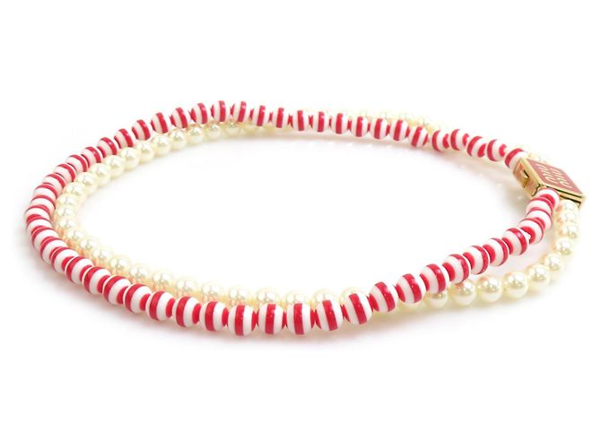 Miu Miu Choker in Rot und Weiß - Ansicht 4