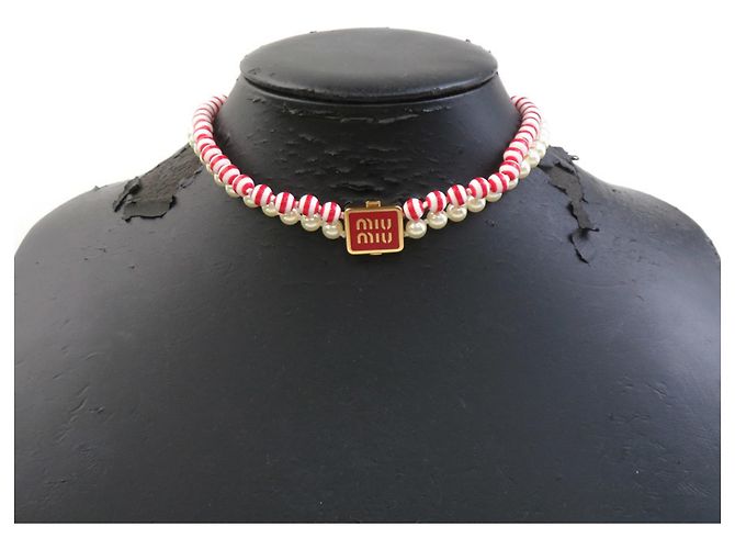Miu Miu Choker in Rot und Weiß - Ansicht 7