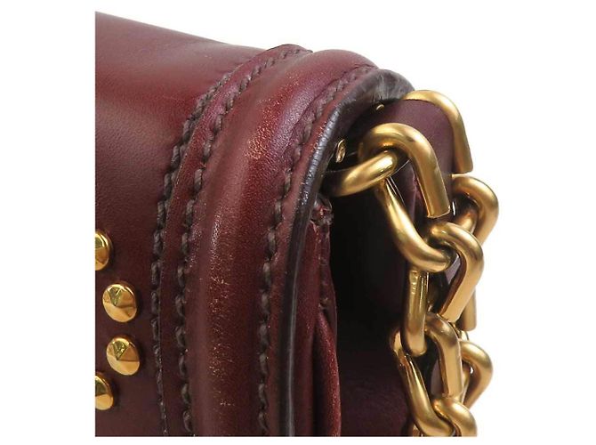Borsa a tracolla in pelle Miu Miu Marrone D'oro - vista 10