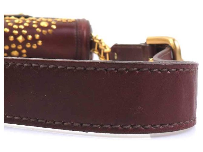 Borsa a tracolla in pelle Miu Miu Marrone D'oro - vista 14