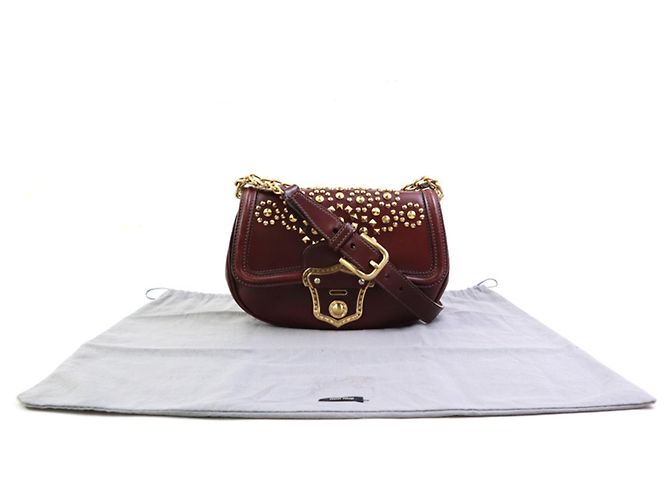 Borsa a tracolla in pelle Miu Miu Marrone D'oro - vista 17