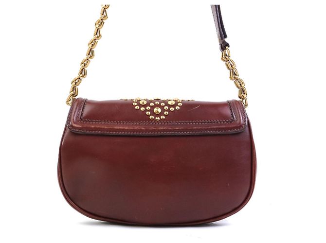 Borsa a tracolla in pelle Miu Miu Marrone D'oro - vista 3