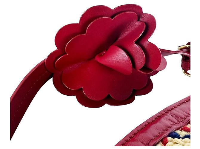 Borsa Miu Miu in rafia e pelle rossa Rosso - vista 11